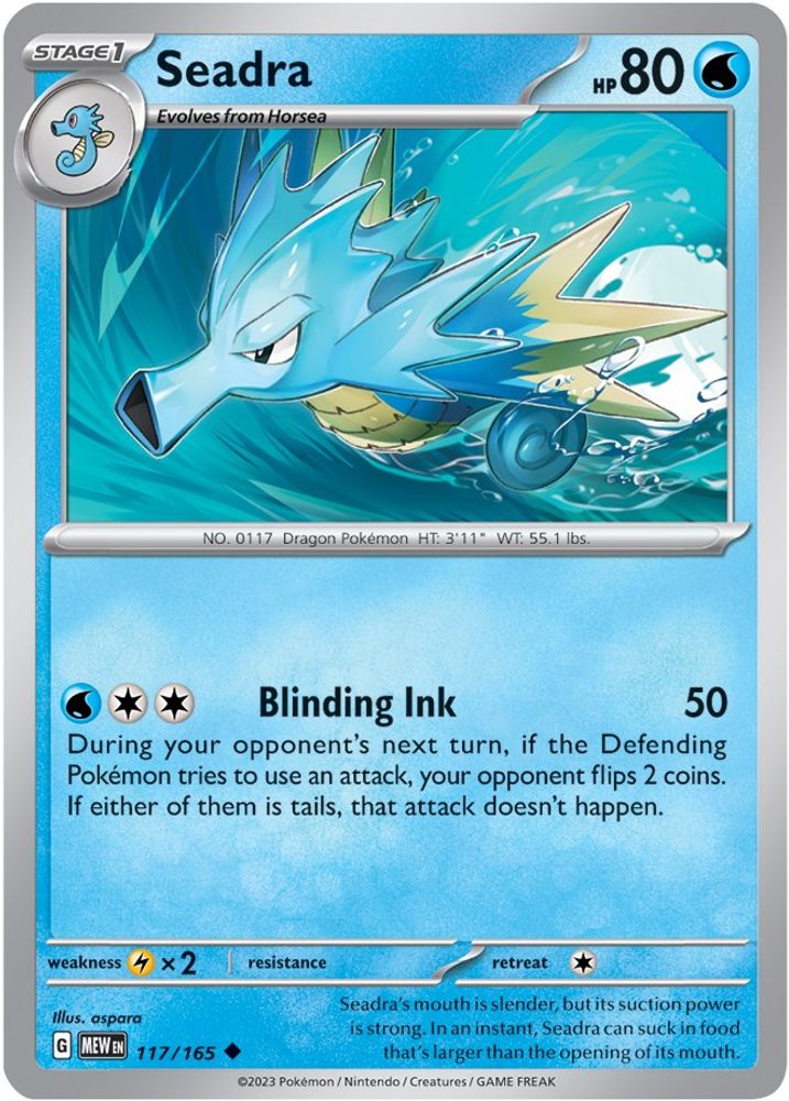 Seadra 117  - Reverse Holofoil SV Scarlet & Violet 151 - Uncommon