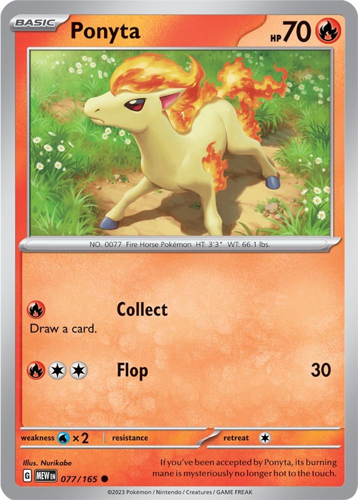 Ponyta 077  - Reverse Holofoil SV Scarlet & Violet 151 - Common