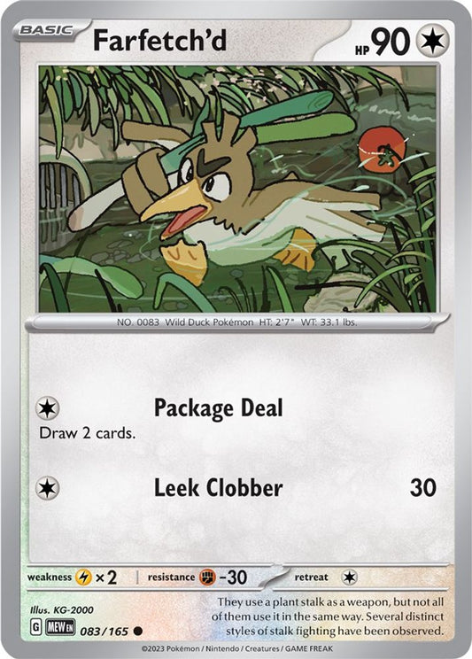 Farfetch'd 083  - Reverse Holofoil SV Scarlet & Violet 151 - Common