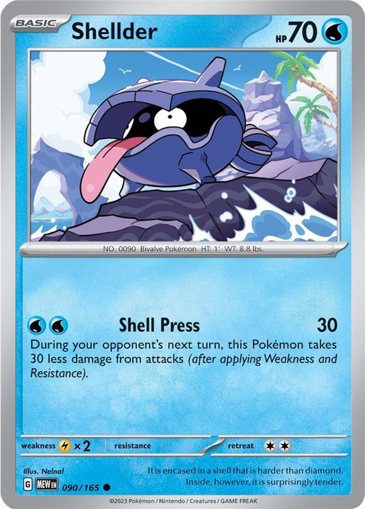 Shellder 090  - Reverse Holofoil SV Scarlet & Violet 151 - Common