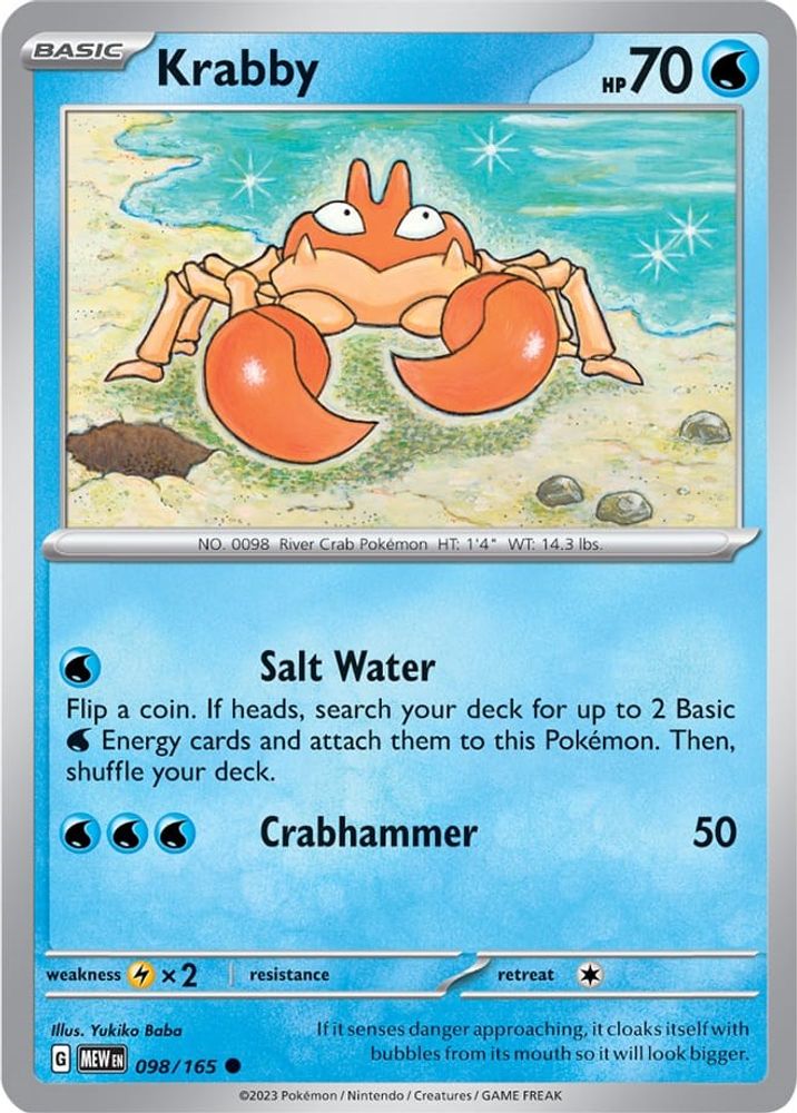Krabby 098  - Reverse Holofoil SV Scarlet & Violet 151 - Common