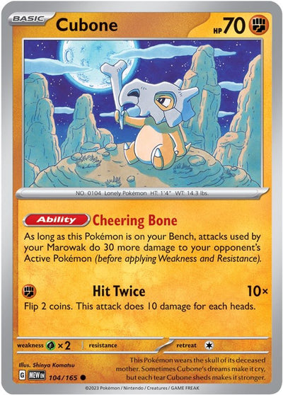 Cubone 104  SV Scarlet & Violet 151 - Common