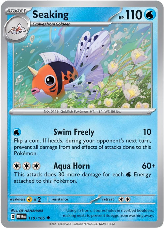 Seaking 119  - Reverse Holofoil SV Scarlet & Violet 151 - Uncommon