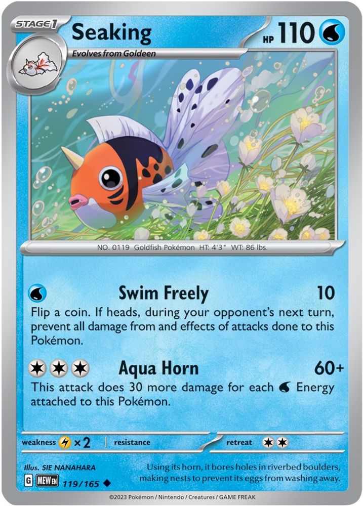 Seaking 119  - Reverse Holofoil SV Scarlet & Violet 151 - Uncommon