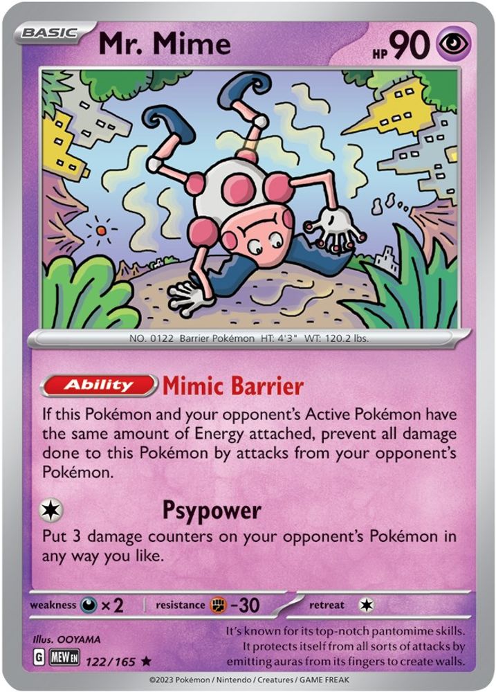 Mr. Mime 122/165  - Holofoil SV Scarlet & Violet 151 - Rare