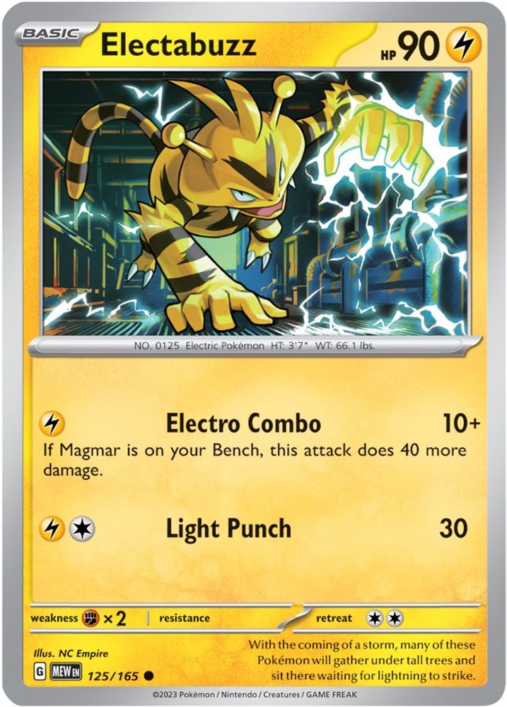 Electabuzz 125  - Reverse Holofoil SV Scarlet & Violet 151 - Common