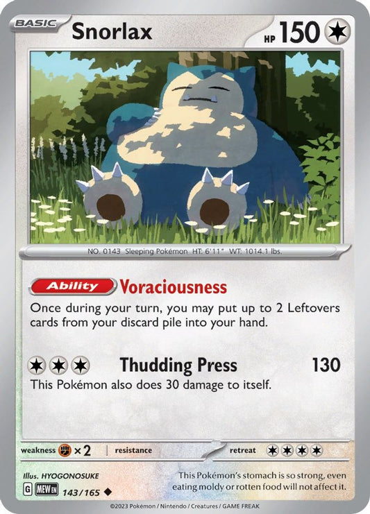 Snorlax 143  SV Scarlet & Violet 151 - Uncommon