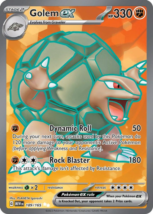 Golem ex 189/165  - Holofoil SV Scarlet & Violet 151 - Ultra Rare