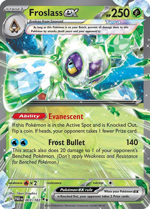 Froslass ex 003/182  - Holofoil SV04 Paradox Rift - Double Rare