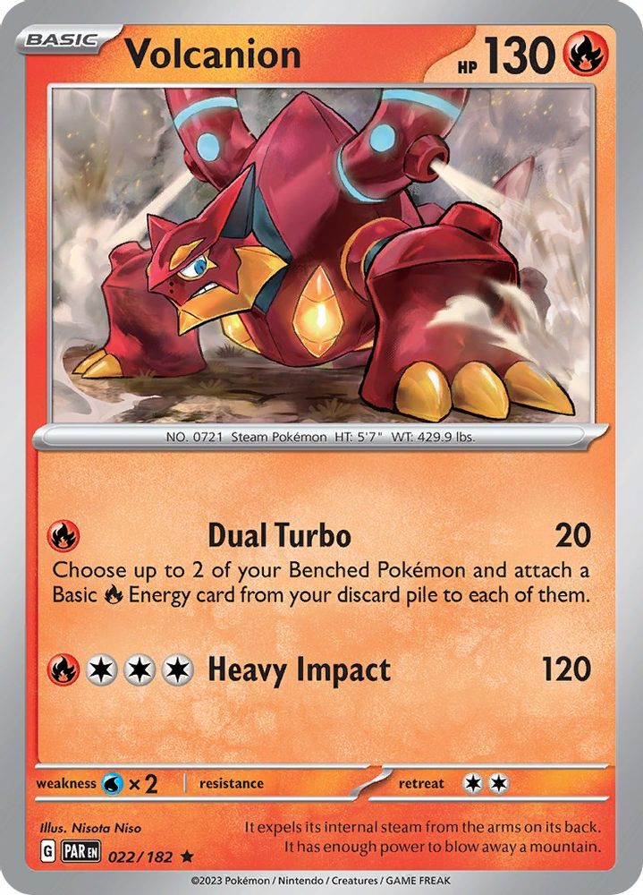 Volcanion 022  - Reverse Holofoil SV04 Paradox Rift - Rare