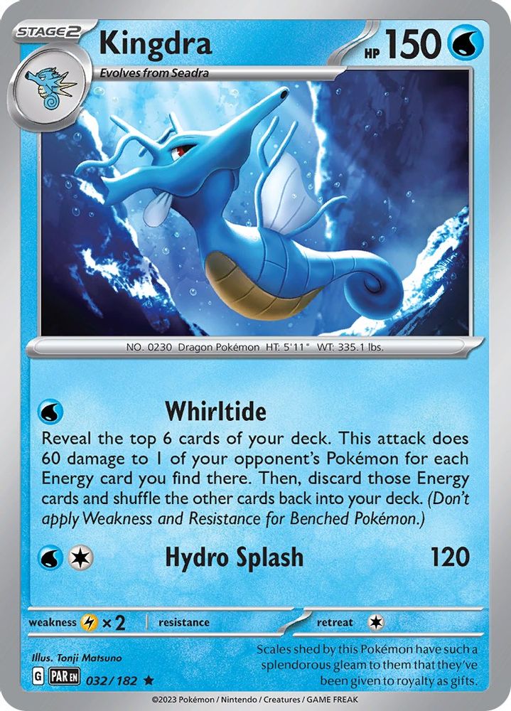 Kingdra 032  - Reverse Holofoil SV04 Paradox Rift - Rare