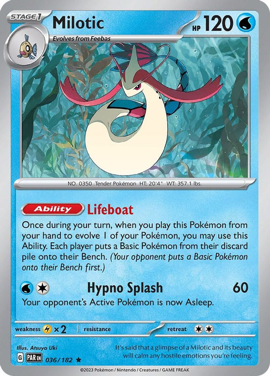 Milotic 036  - Reverse Holofoil SV04 Paradox Rift - Rare