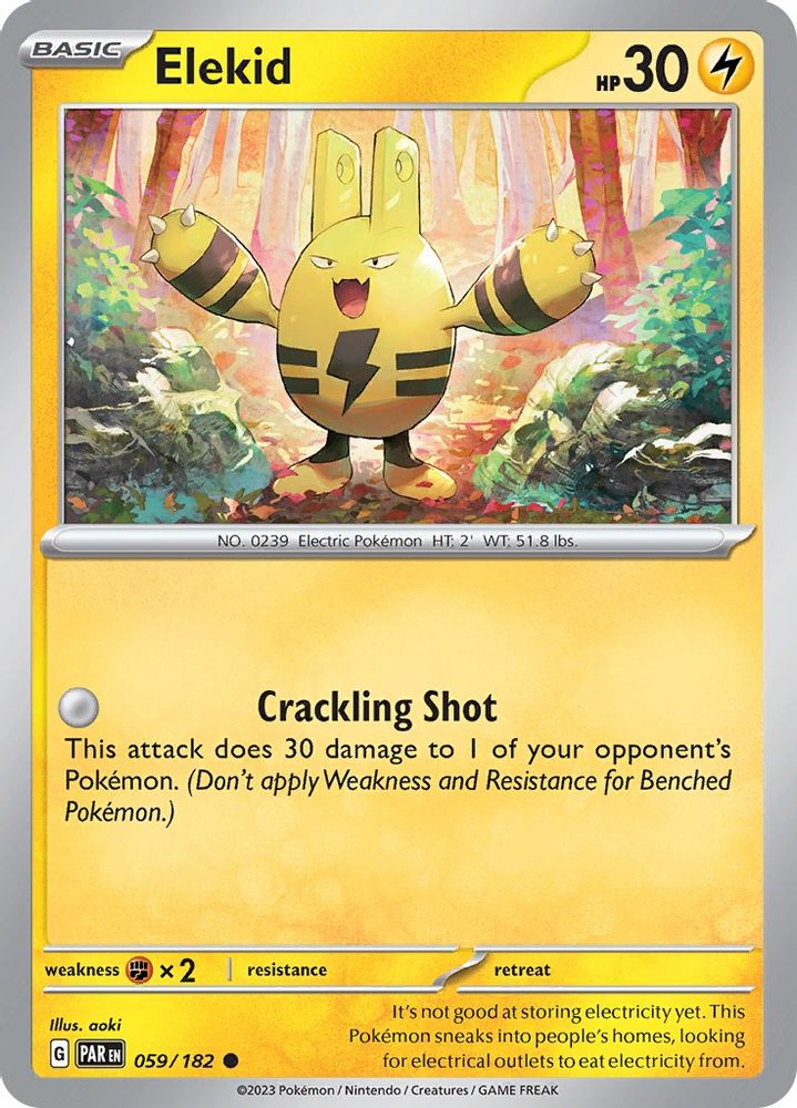 Elekid 059  - Reverse Holofoil SV04 Paradox Rift - Common