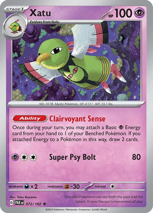 Xatu 072  - Holofoil SV04 Paradox Rift - Rare