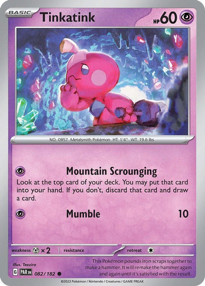 Tinkatink 082/182 - Reverse Holofoil SV04 Paradox Rift - Common