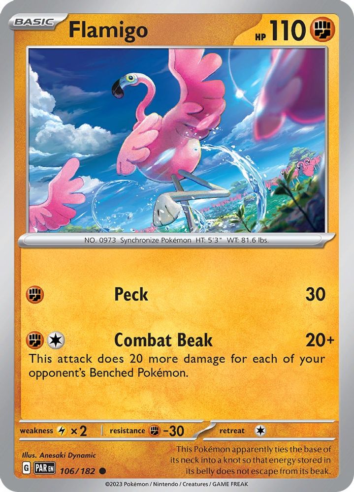 Flamigo 106  - Reverse Holofoil SV04 Paradox Rift - Common