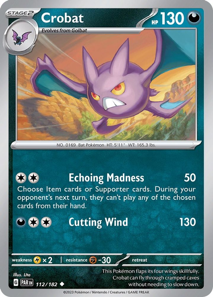 Crobat 112  - Reverse Holofoil SV04 Paradox Rift - Uncommon