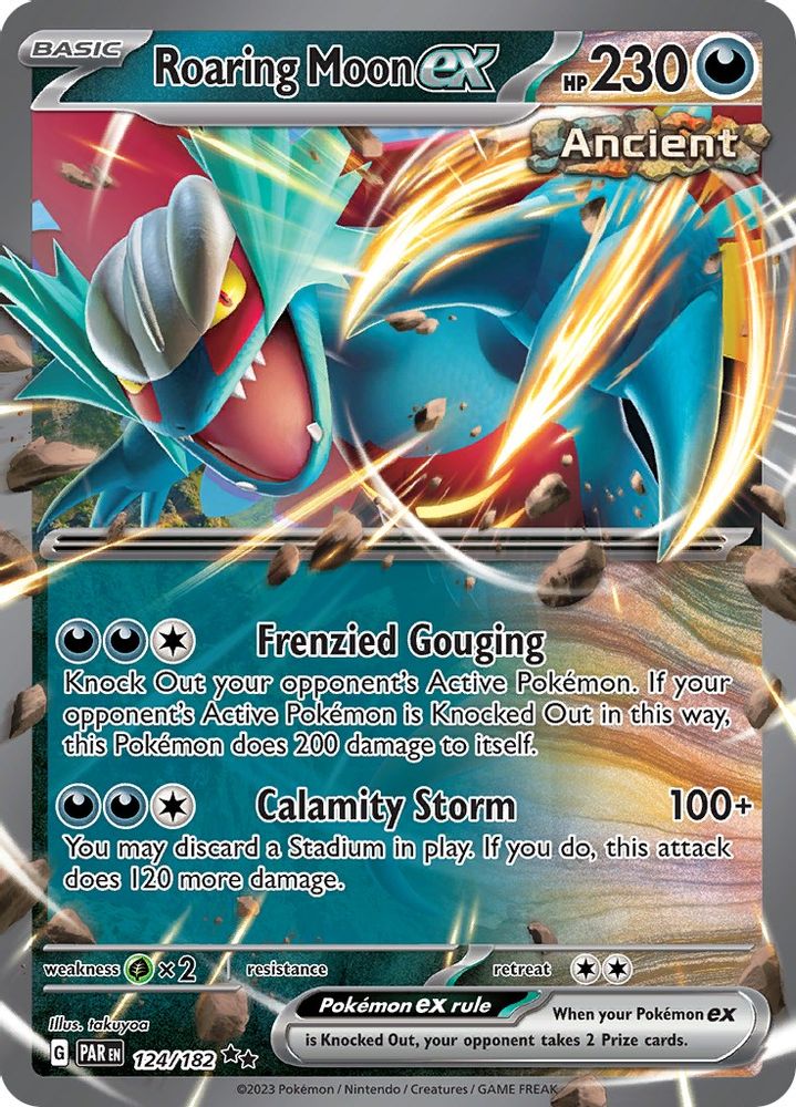 Roaring Moon ex 124  - Holofoil SV04 Paradox Rift - Double Rare