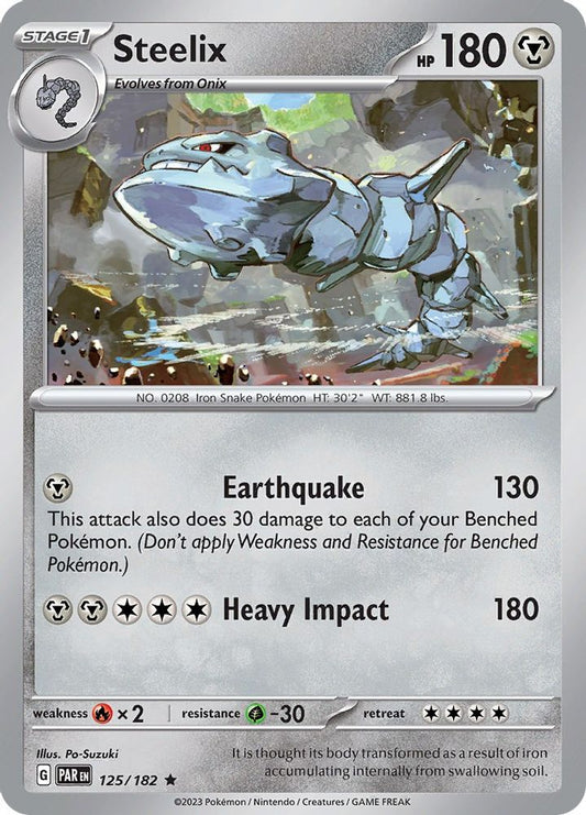 Steelix 125/182  - Reverse Holofoil SV04 Paradox Rift - Rare