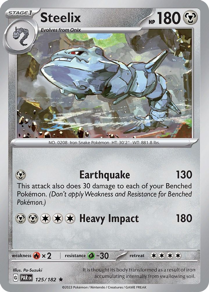Steelix 125/182  - Reverse Holofoil SV04 Paradox Rift - Rare