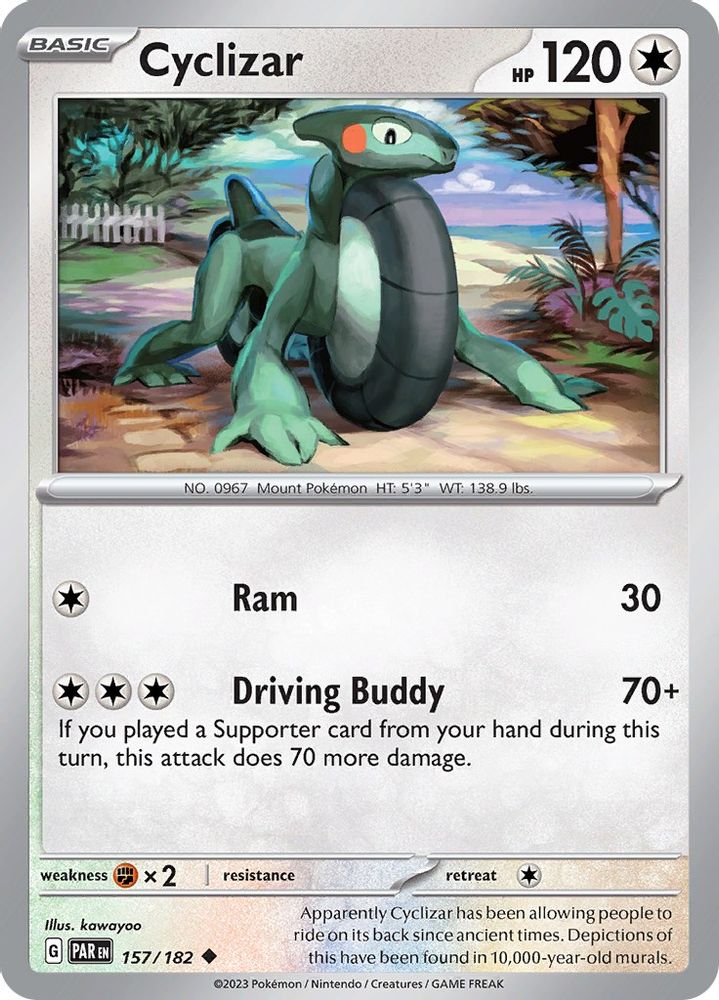 Cyclizar 157/182  - Reverse Holofoil SV04 Paradox Rift - Uncommon