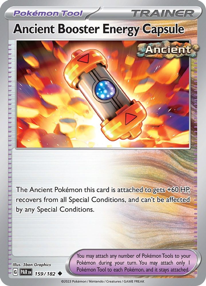 Ancient Booster Energy Capsule 159  - Reverse Holofoil SV04 Paradox Rift - Uncommon