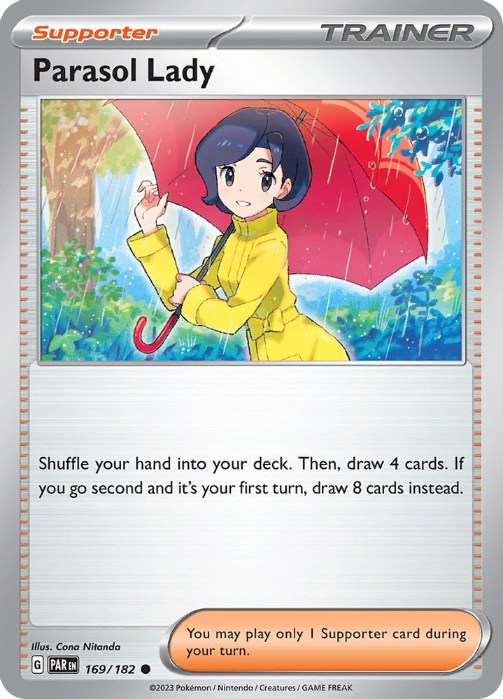 Parasol Lady 169  - Reverse Holofoil SV04 Paradox Rift - Common