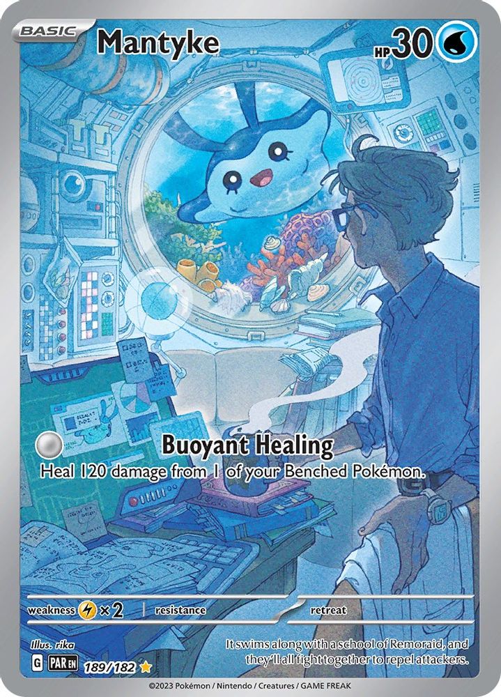 Mantyke 189/182  - Holofoil SV04 Paradox Rift - Illustration Rare