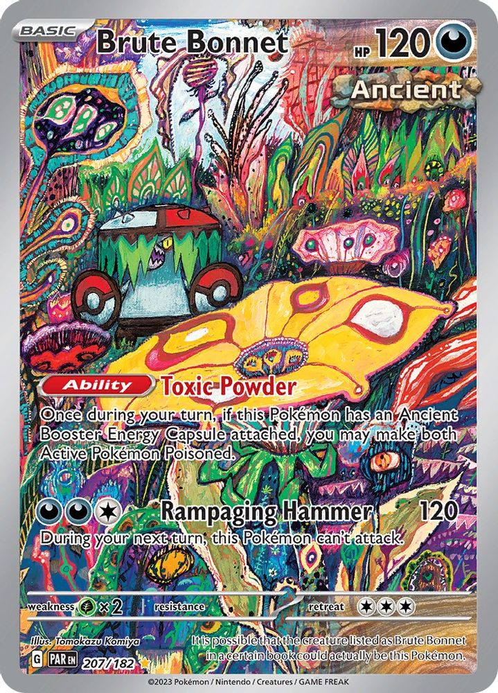 Brute Bonnet 207/182  - Holofoil SV04 Paradox Rift - Illustration Rare