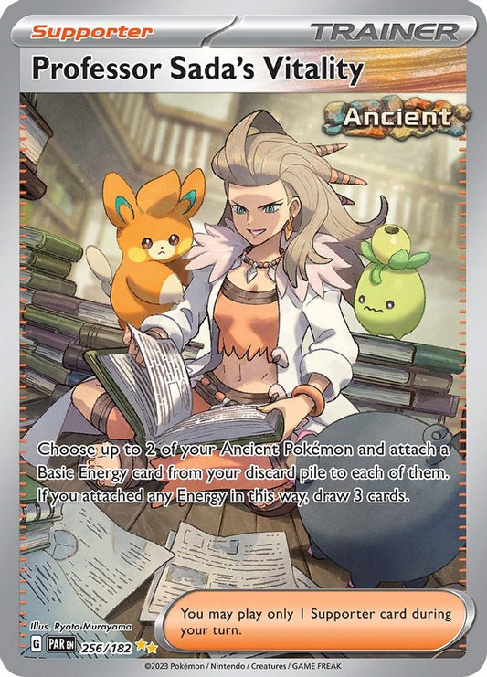 Professor Sada's Vitality 256/182  - Holofoil SV04 Paradox Rift - Special Illustration Rare
