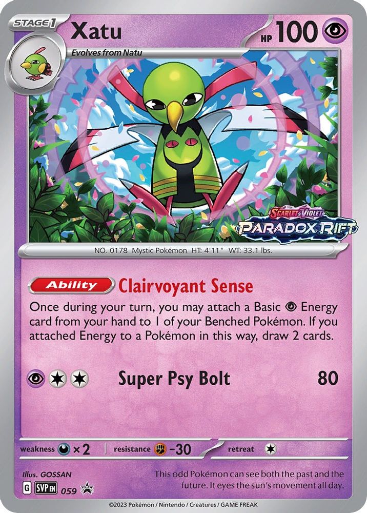 Xatu (Prerelease) 059  - Holofoil SV Scarlet & Violet Promo Cards - Rare