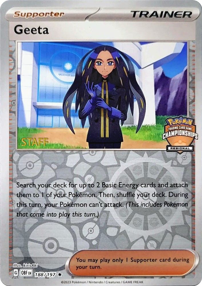 Geeta (Regional Championships) [Staff] 188/197  - Reverse Holofoil League & Championship Cards - Promo