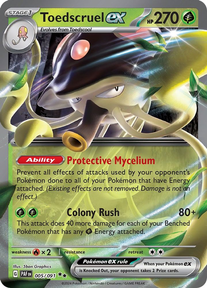 Toedscruel ex 005/091  - Holofoil SV Paldean Fates - Double Rare