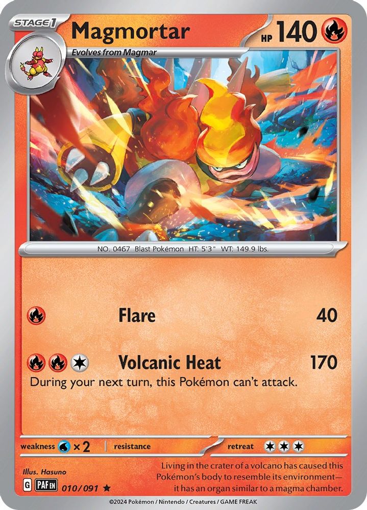 Magmortar 010  - Holofoil SV Paldean Fates - Rare