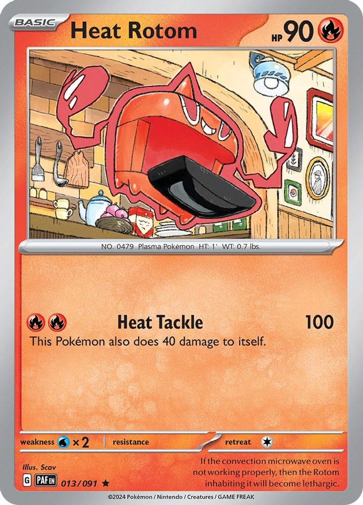 Heat Rotom 013  - Reverse Holofoil SV Paldean Fates - Rare