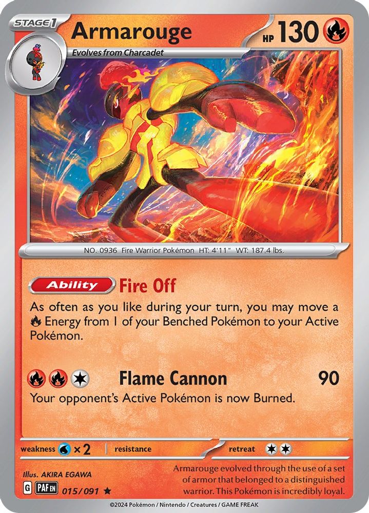 Armarouge 015/091  - Holofoil SV Paldean Fates - Rare