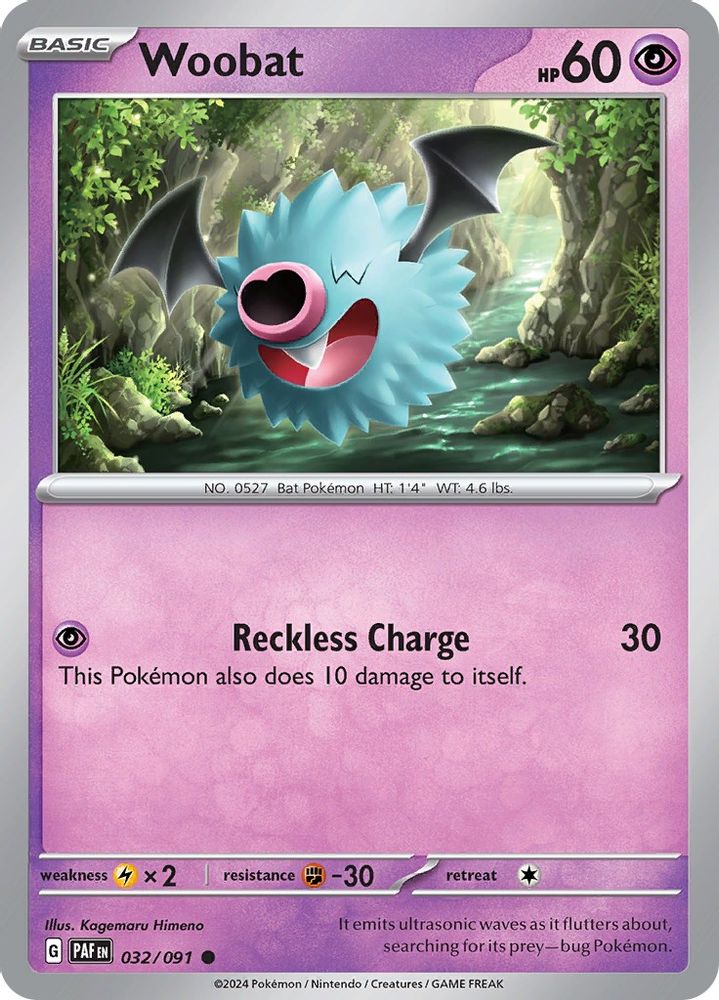 Woobat 032  SV Paldean Fates - Common