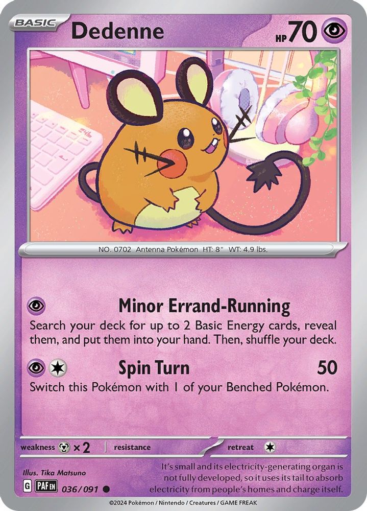 Dedenne 036  SV Paldean Fates - Common