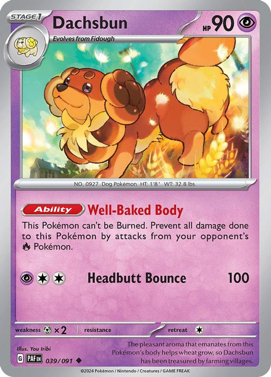 Dachsbun 039/091  - Reverse Holofoil SV Paldean Fates - Uncommon