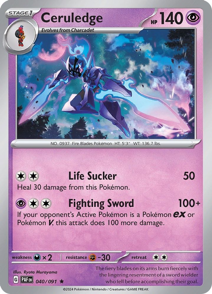 Ceruledge 040/091  - Holofoil SV Paldean Fates - Rare