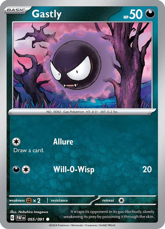 Gastly 055  - Reverse Holofoil SV Paldean Fates - Common