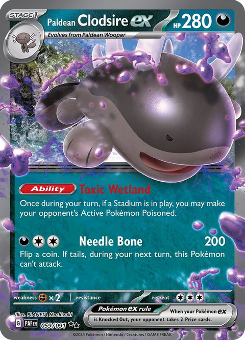Paldean Clodsire ex 059/091  - Holofoil SV Paldean Fates - Double Rare