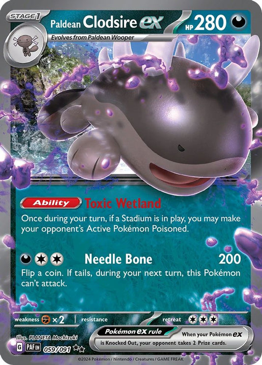 Paldean Clodsire ex 059/091  - Holofoil SV Paldean Fates - Double Rare