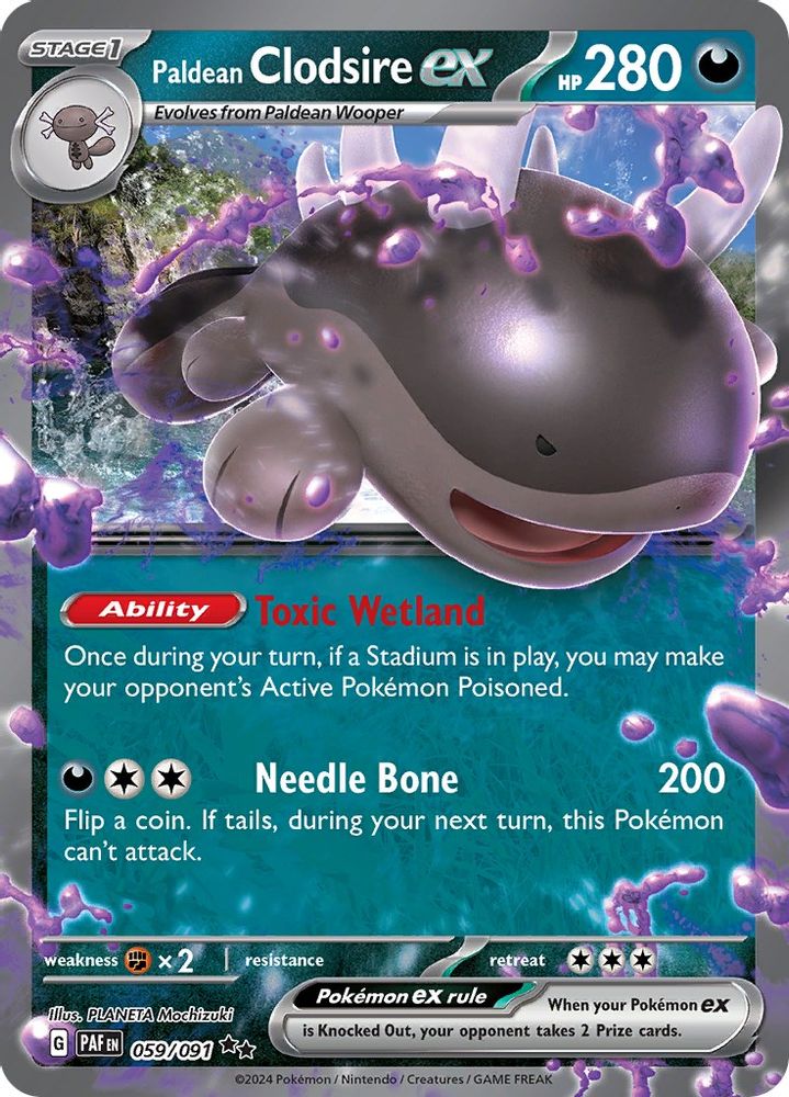 Paldean Clodsire ex 059/091  - Holofoil SV Paldean Fates - Double Rare