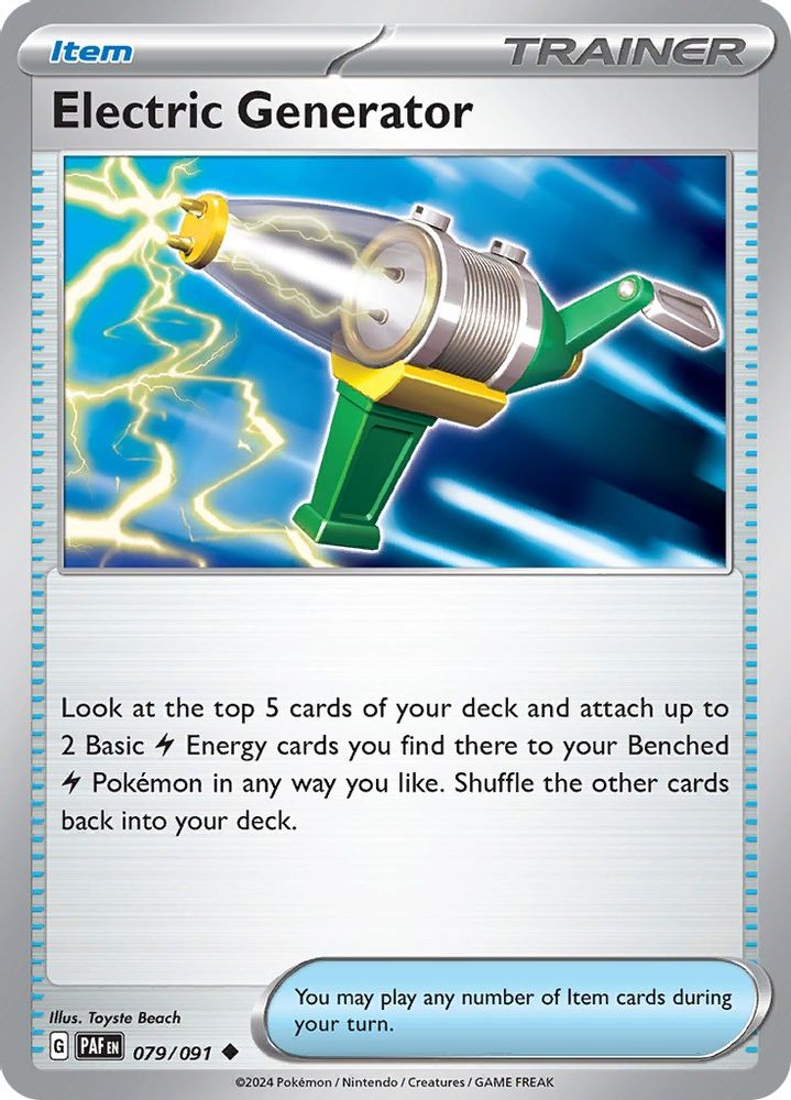 Electric Generator 079  - Reverse Holofoil SV Paldean Fates - Uncommon