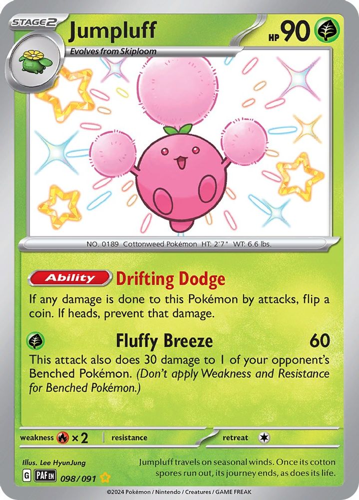 Jumpluff 098  - Holofoil SV Paldean Fates - Shiny Rare