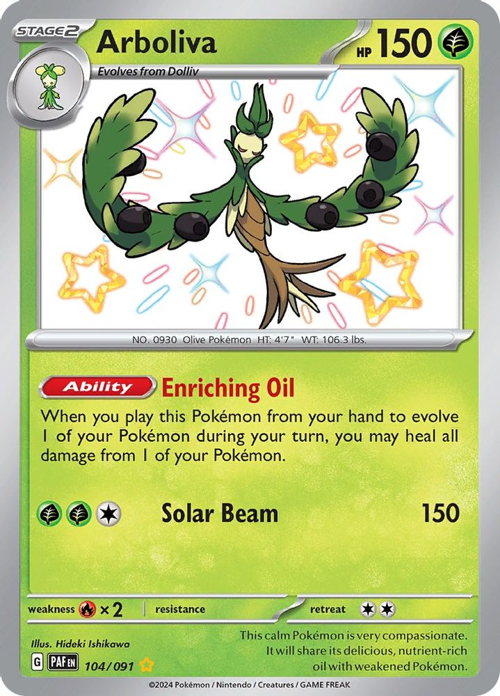 Arboliva 104  - Holofoil SV Paldean Fates - Shiny Rare