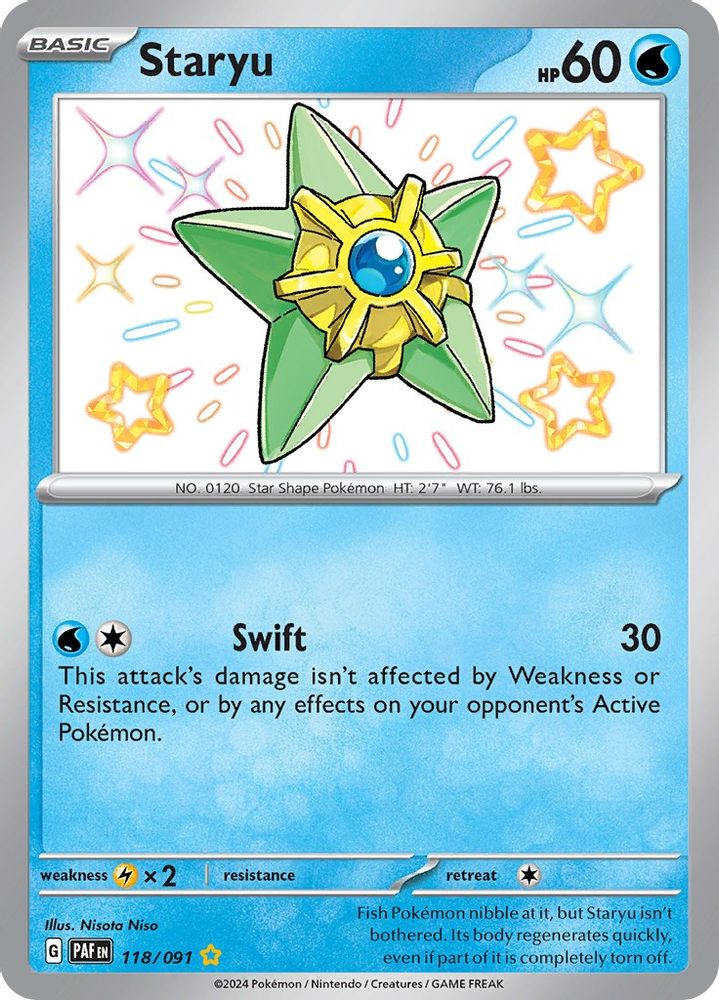 Staryu 118  - Holofoil SV Paldean Fates - Shiny Rare