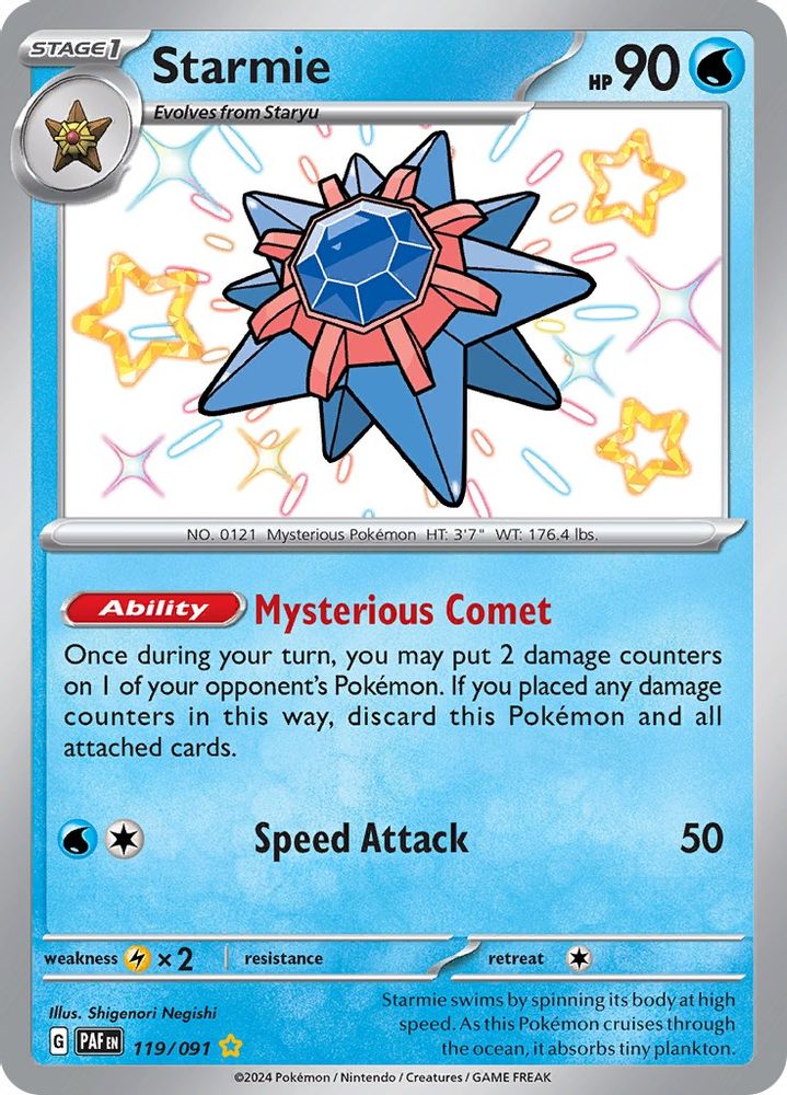 Starmie 119  - Holofoil SV Paldean Fates - Shiny Rare