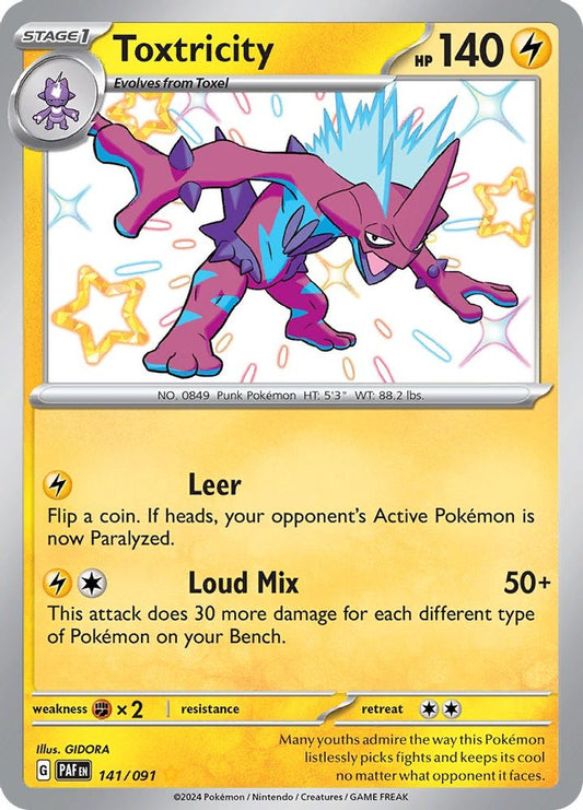 Toxtricity 141  - Holofoil SV Paldean Fates - Shiny Rare